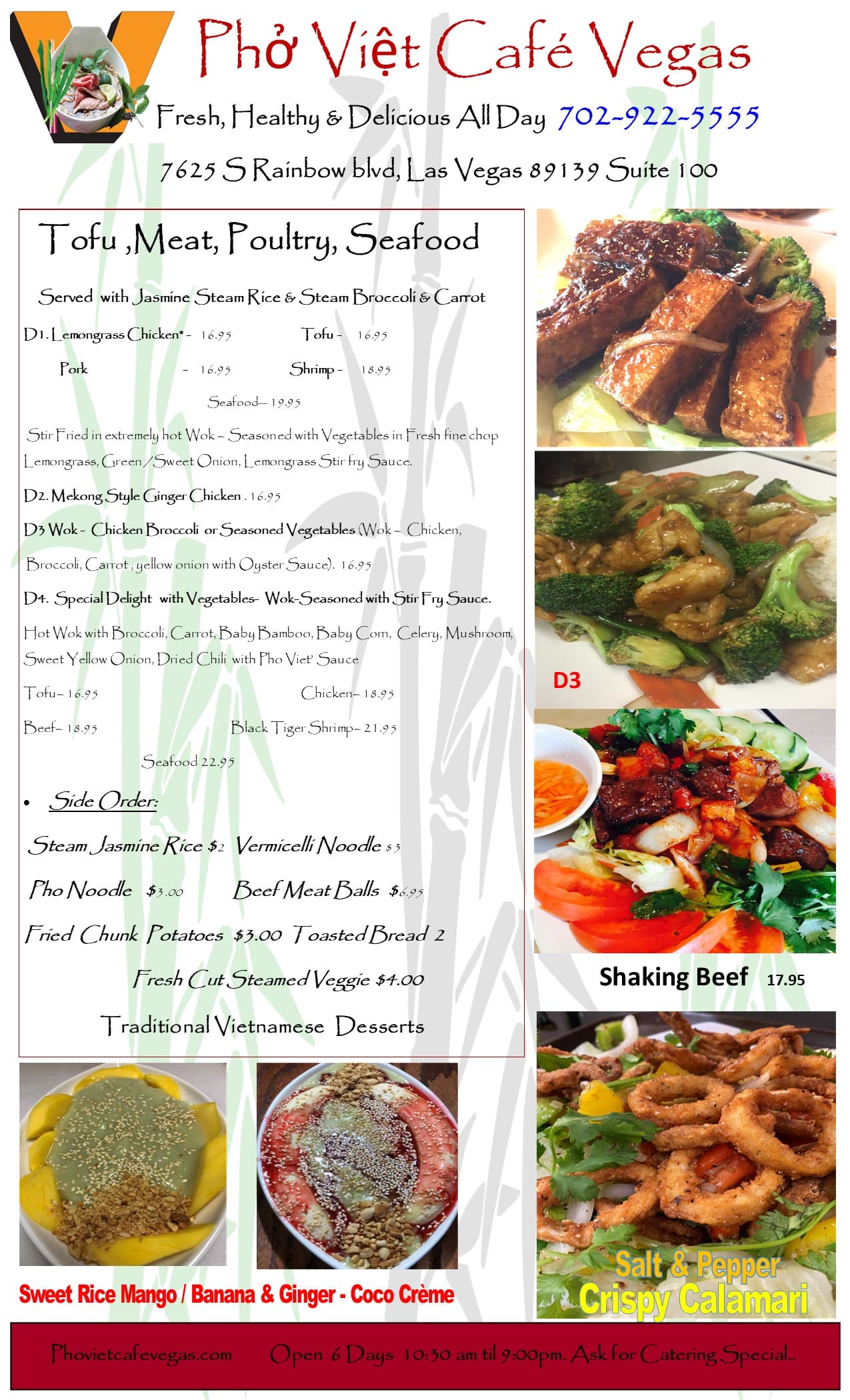 Vietnamese stir fried dishes at Phở Việt Café Vegas